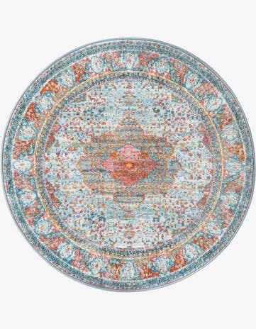 Light Blue Santiago Round Rug