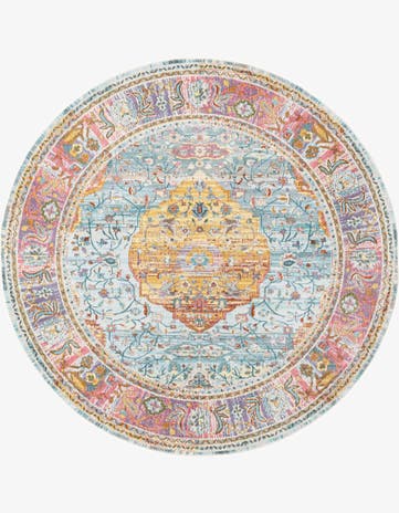 Light Blue Santiago Round Rug