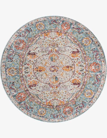 Light Blue Santiago Round Rug