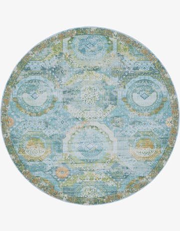 Light Blue Santiago Round Rug