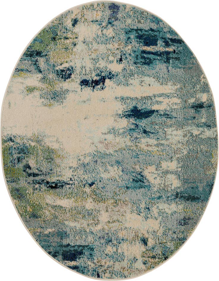 Detail image of 5' x 5' Washable Spectrum Round Rug