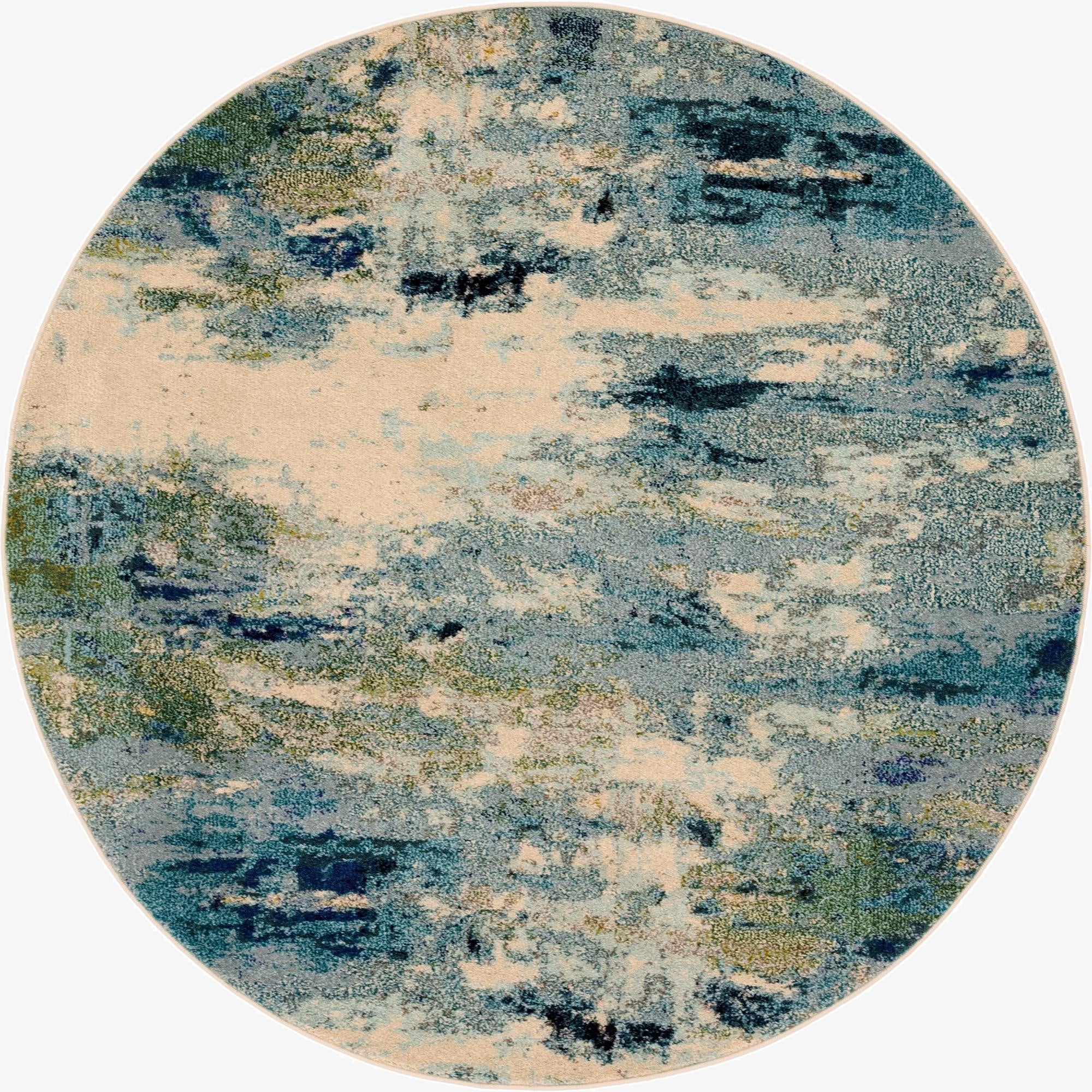 6' x 6' Washable Theia Round Rug