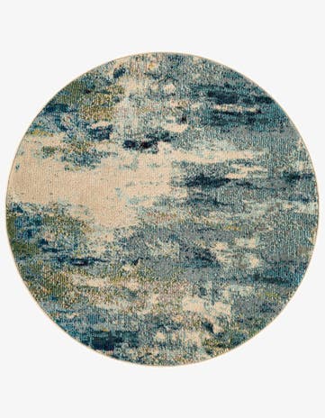 3' 3 x 3' 3 Washable Theia Round Rug