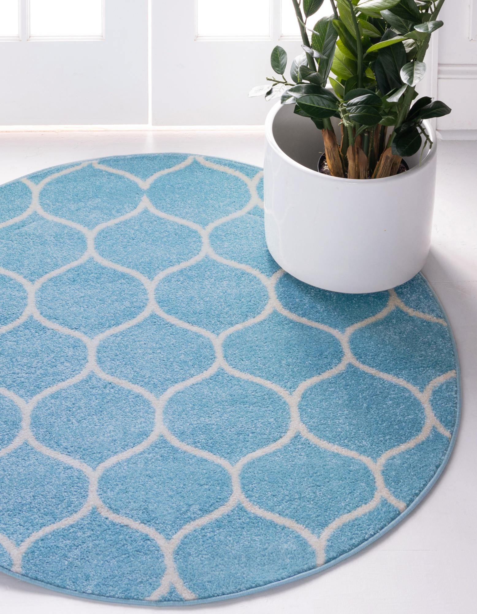 7' 10 x 7' 10 Trellis Frieze Round Rug