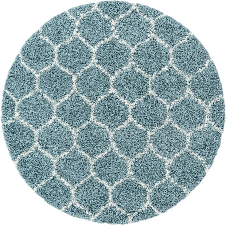 Vue détaillée : 185cm x 185cm Trellis Shag Tapis Rond