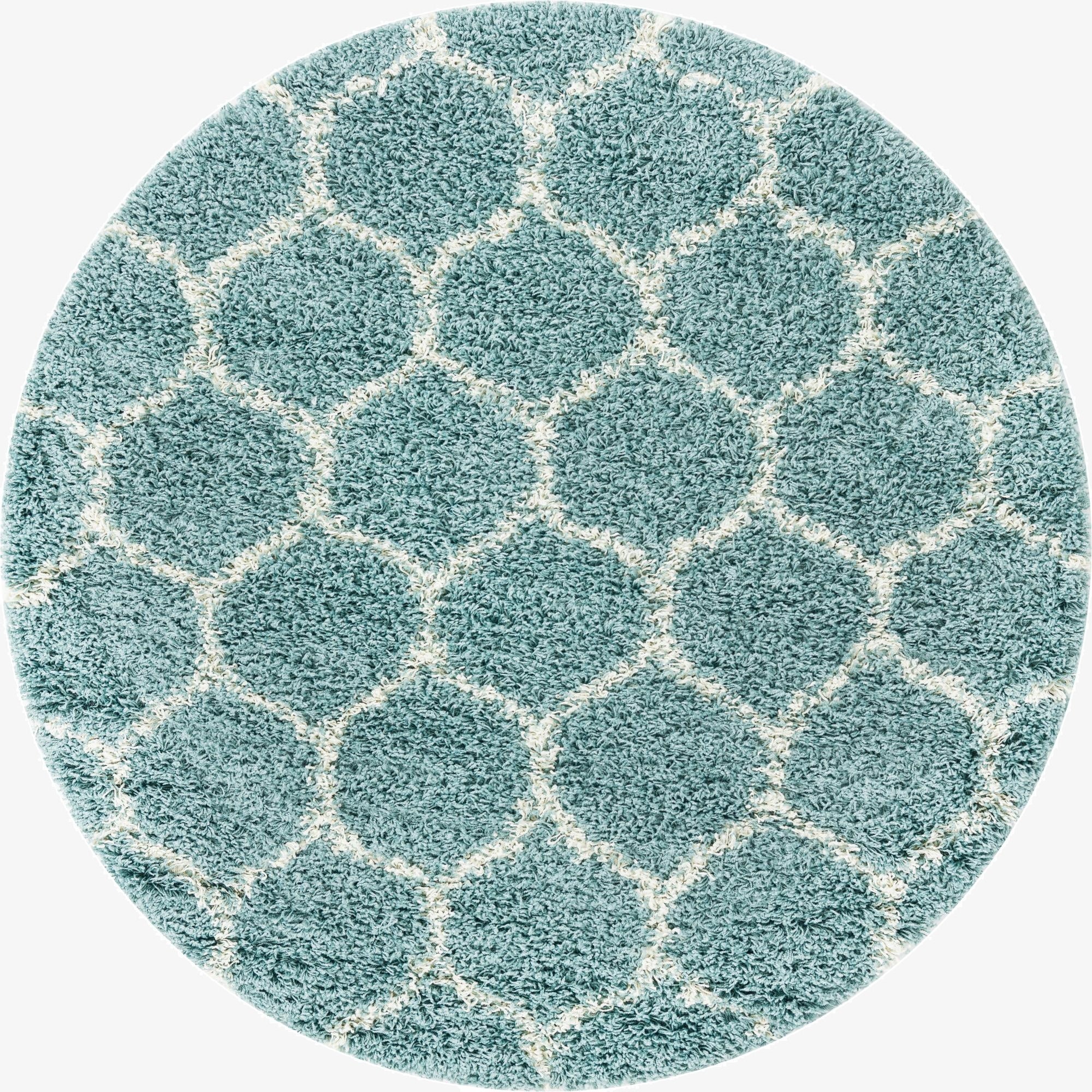 5' 3 x 5' 3 Trellis Shag Round Rug