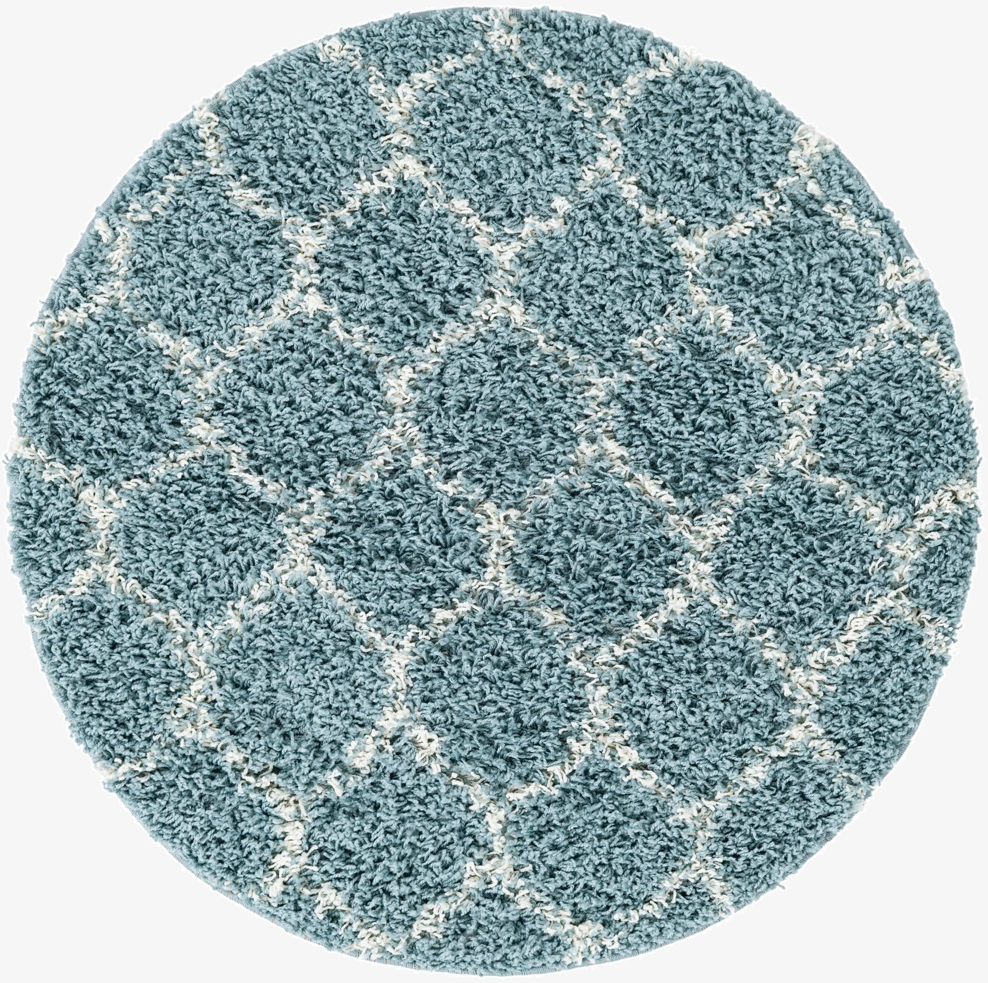 3' 3 x 3' 3 Trellis Shag Round Rug