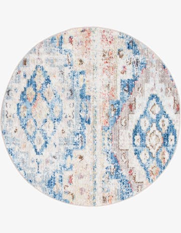 Light Blue Vega Round Rug