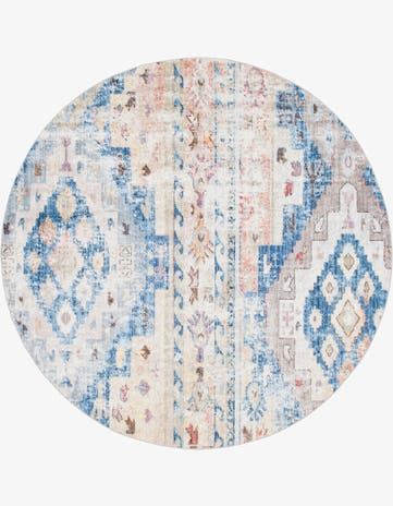 Light Blue Vega Round Rug