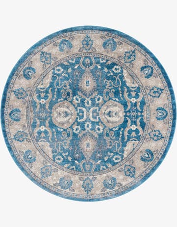 Light Blue Viola Round Rug