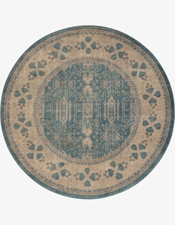 Light Blue Viola Round Rug