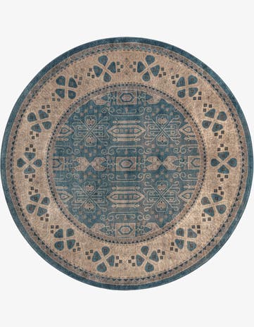 Light Blue Viola Round Rug