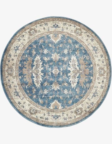 Light Blue Viola Round Rug