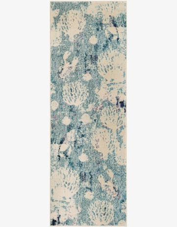 Light Blue Washable Amalfi Runner Rug