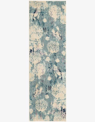 Light Blue Washable Amalfi Runner Rug