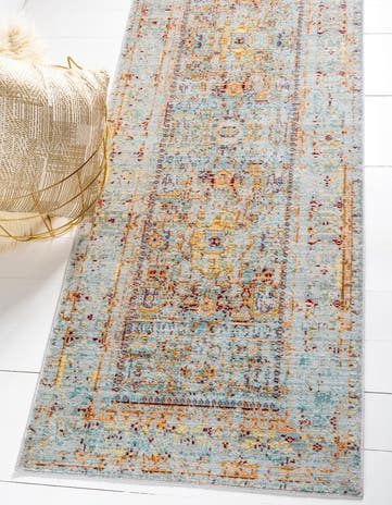 Light Blue Aqua Runner Rug