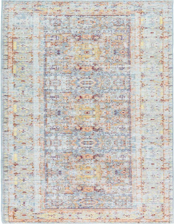 Detail image of 2' 7 x 9' 10 Aqua Runner Rug