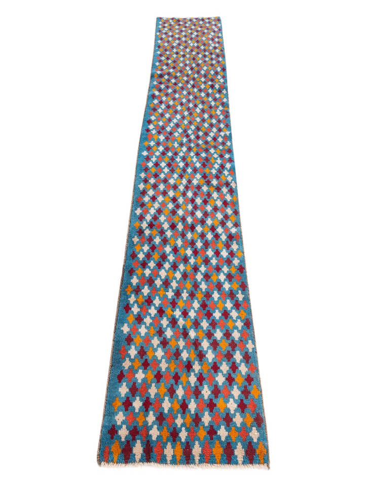 Detail image of 2' 6 x 9' 7  Hand Knotted Balouch Wool Runner Rug