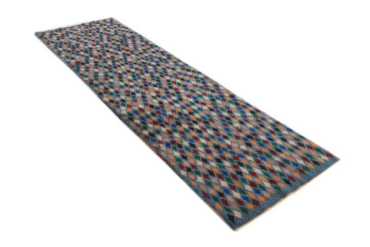 3' x 9' 7 Hand Knotted Balouch Wool Runner Rug