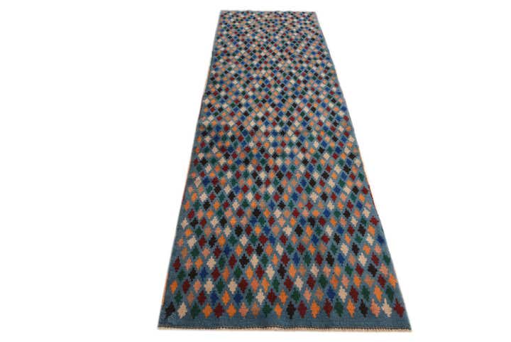 3' x 9' 7 Hand Knotted Balouch Wool Runner Rug