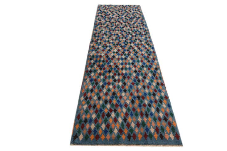 Detail image of 3' x 9' 7 Hand Knotted Balouch Wool Runner Rug