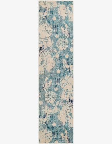 Light Blue Washable Capri Runner Rug