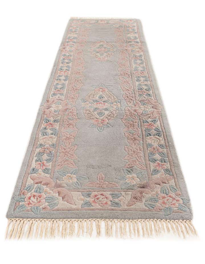 2' 5 x 8' 10 Hand Knotted Carved Pekin Wool Runner Rug