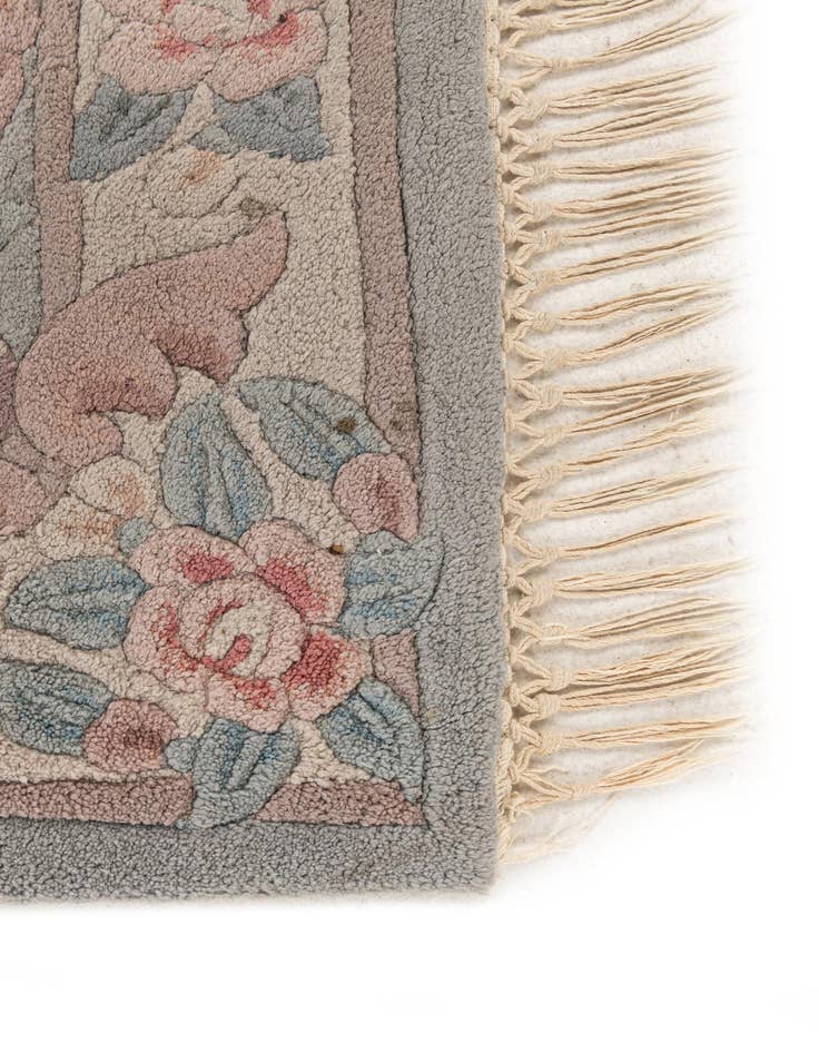 Detail image of 2' 5 x 8' 10  Hand Knotted Carved Pekin Wool Runner Rug