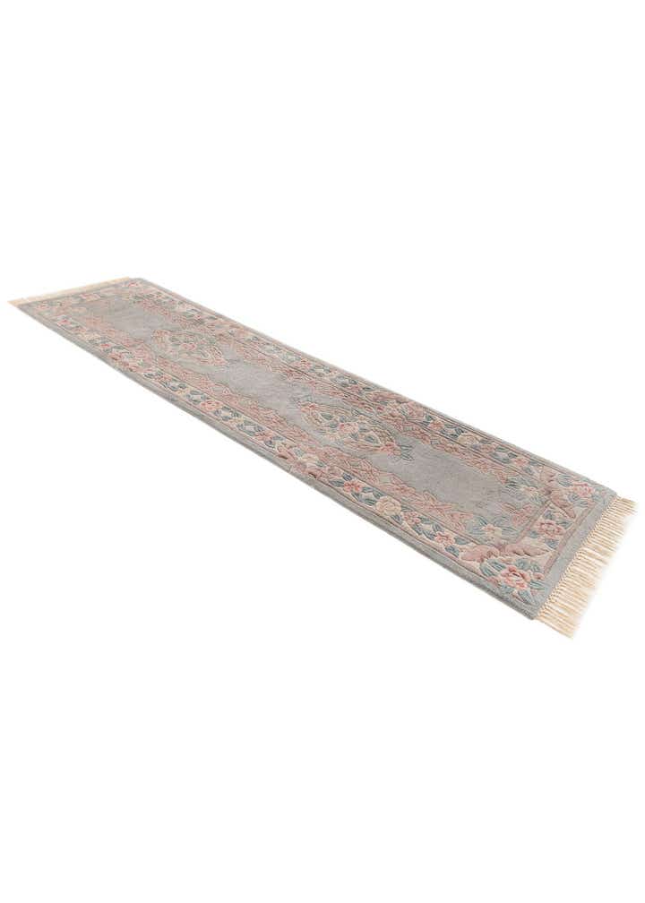 2' 5 x 8' 10 Hand Knotted Carved Pekin Wool Runner Rug