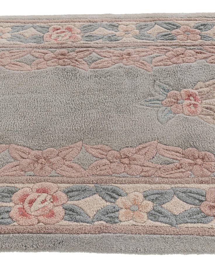 Detail image of 2' 5 x 8' 10 Hand Knotted Carved Pekin Wool Runner Rug