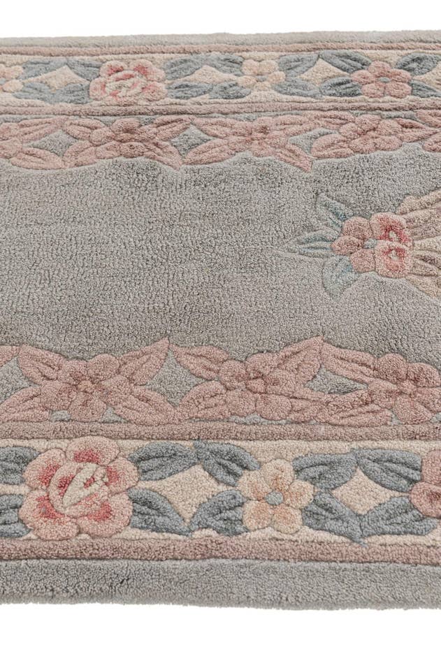 Detail image of 2' 5 x 8' 10 Hand Knotted Carved Pekin Wool Runner Rug