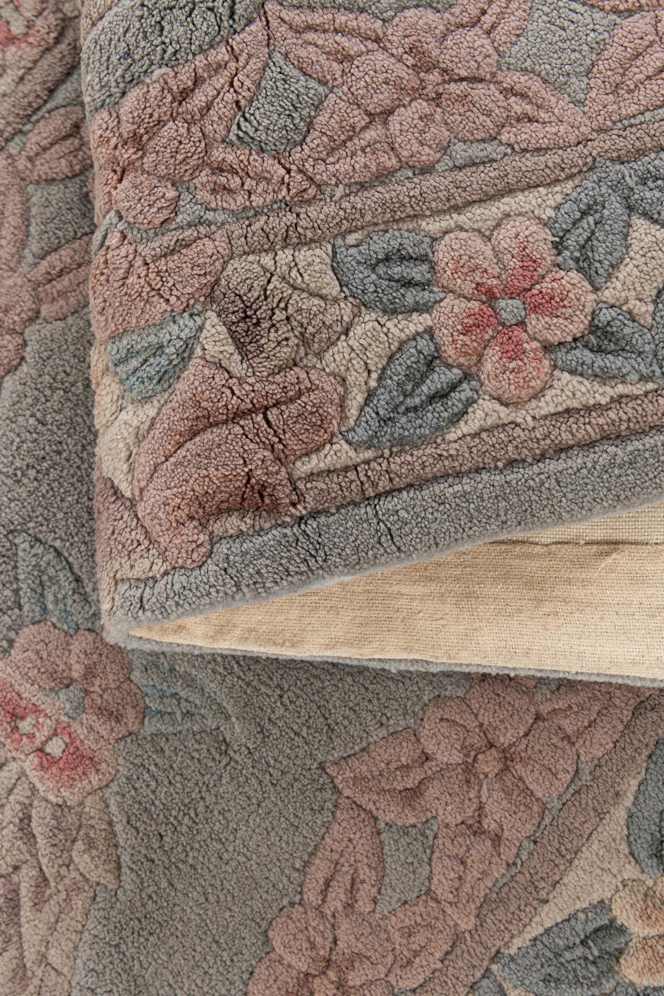 2' 5 x 8' 10 Hand Knotted Carved Pekin Wool Runner Rug