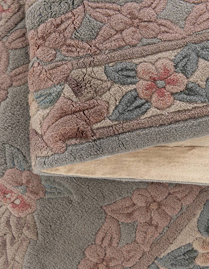 Detail image of 2' 5 x 8' 10  Hand Knotted Carved Pekin Wool Runner Rug