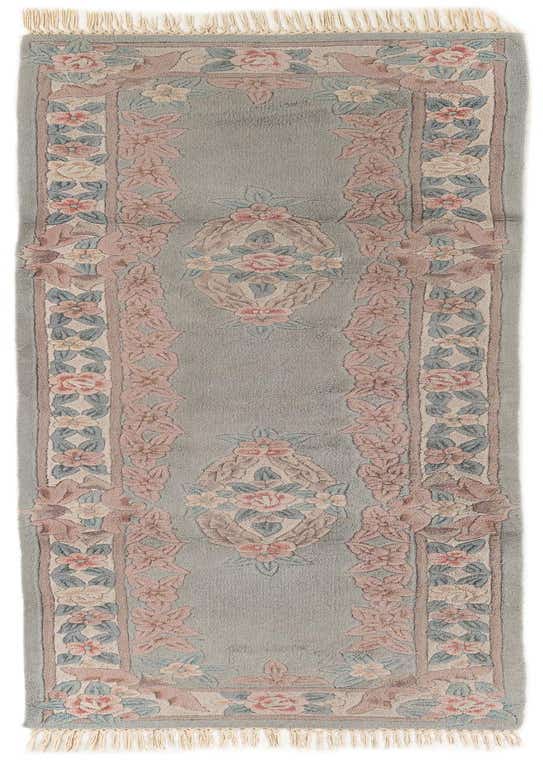 2' 5 x 8' 10 Hand Knotted Carved Pekin Wool Runner Rug