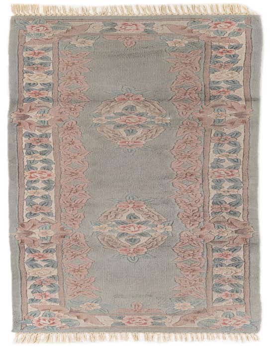2' 5 x 8' 10 Hand Knotted Carved Pekin Wool Runner Rug