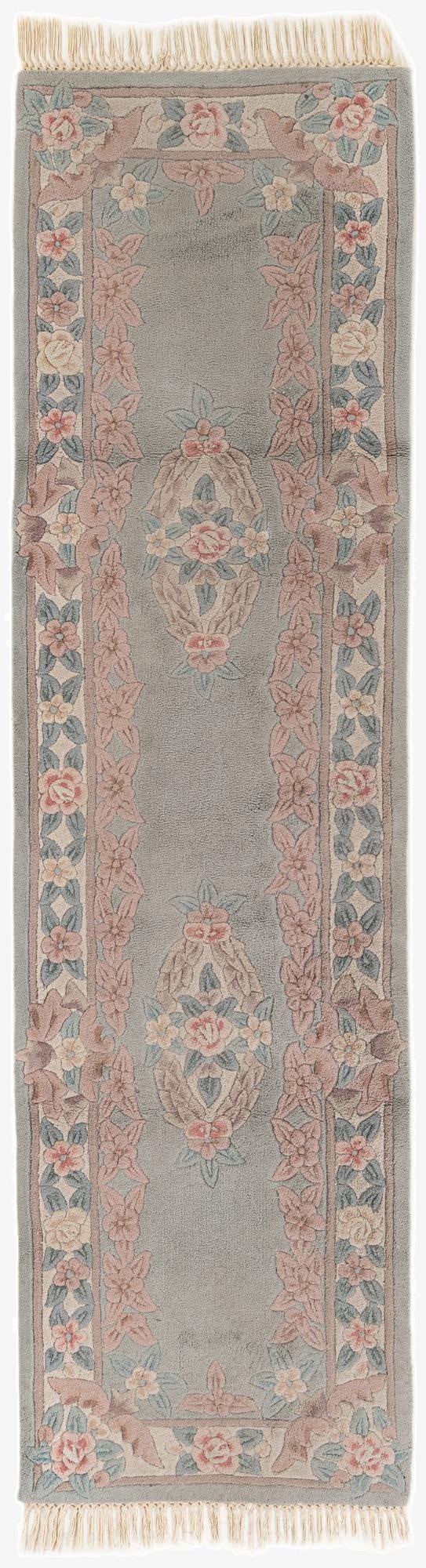 2' 5 x 8' 10  Hand Knotted Carved Pekin Wool Runner Rug