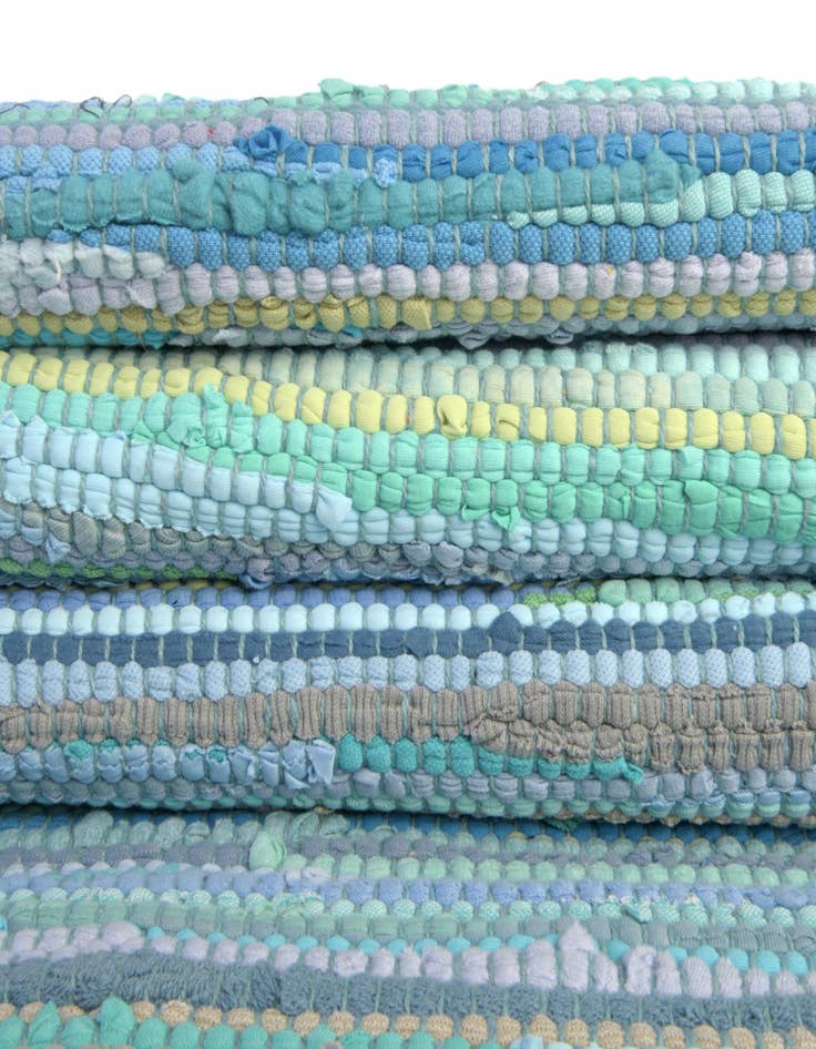 Detail image of 2' 2 x 6' 7 Hand Woven Chindi Cotton Runner Rug