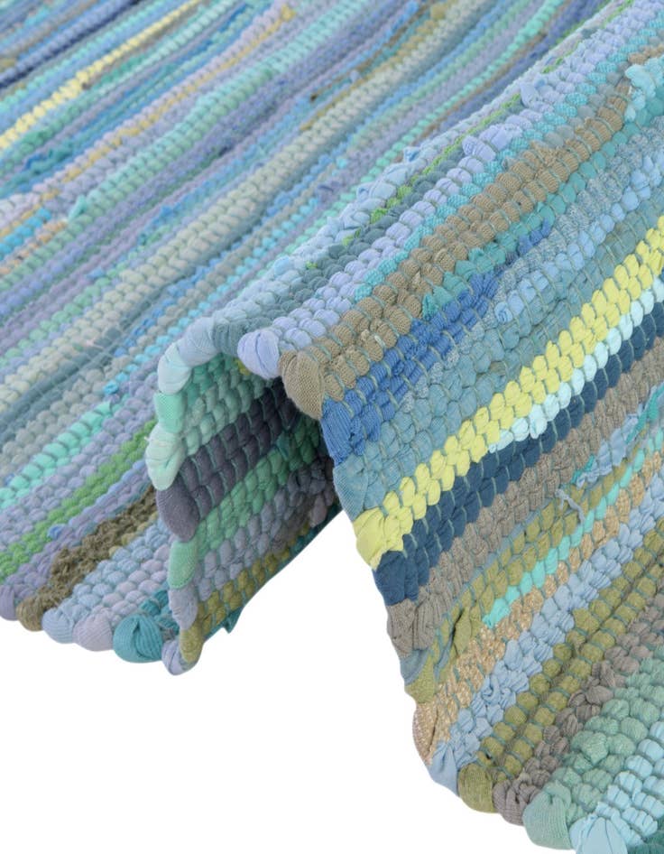 Detail image of 2' 2 x 6' 7  Hand Woven Chindi Cotton Runner Rug