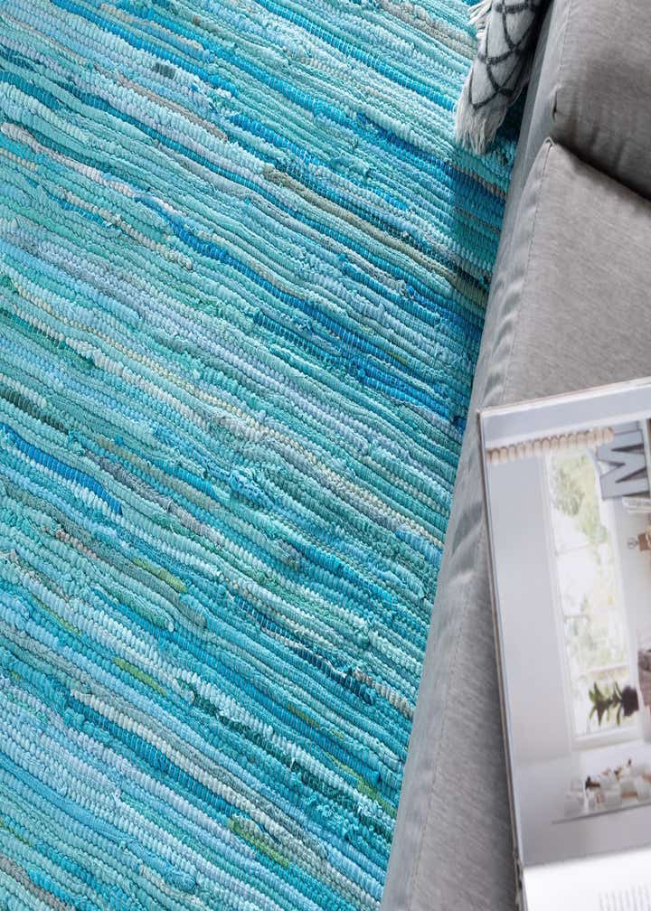 2' 2 x 6' 7 Hand Woven Chindi Cotton Runner Rug