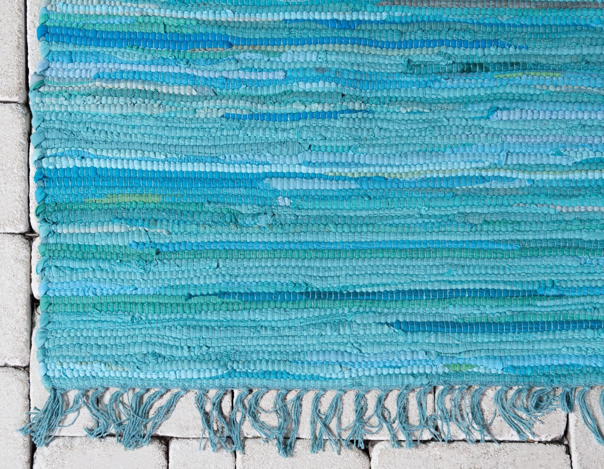 2' 7 x 9' 10 Hand Woven Chindi Cotton Runner Rug