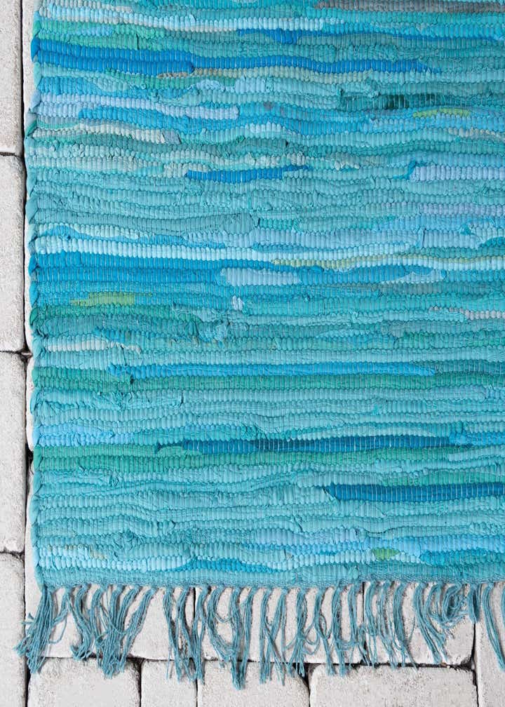 2' 2 x 6' 7 Hand Woven Chindi Cotton Runner Rug
