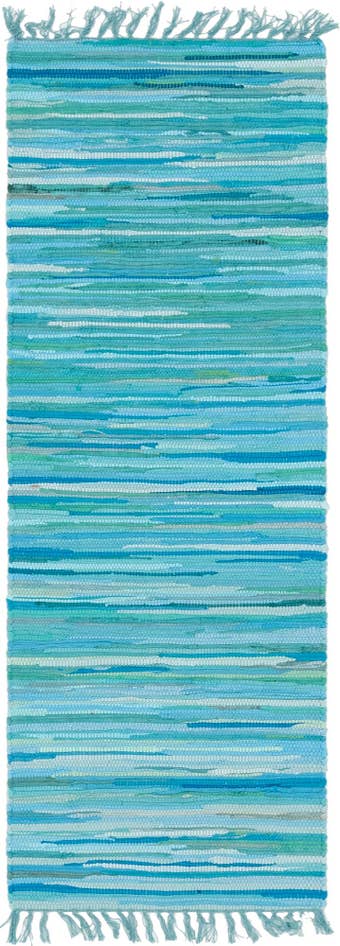 Detail image of 2' 2 x 6' 7 Hand Woven Chindi Cotton Runner Rug