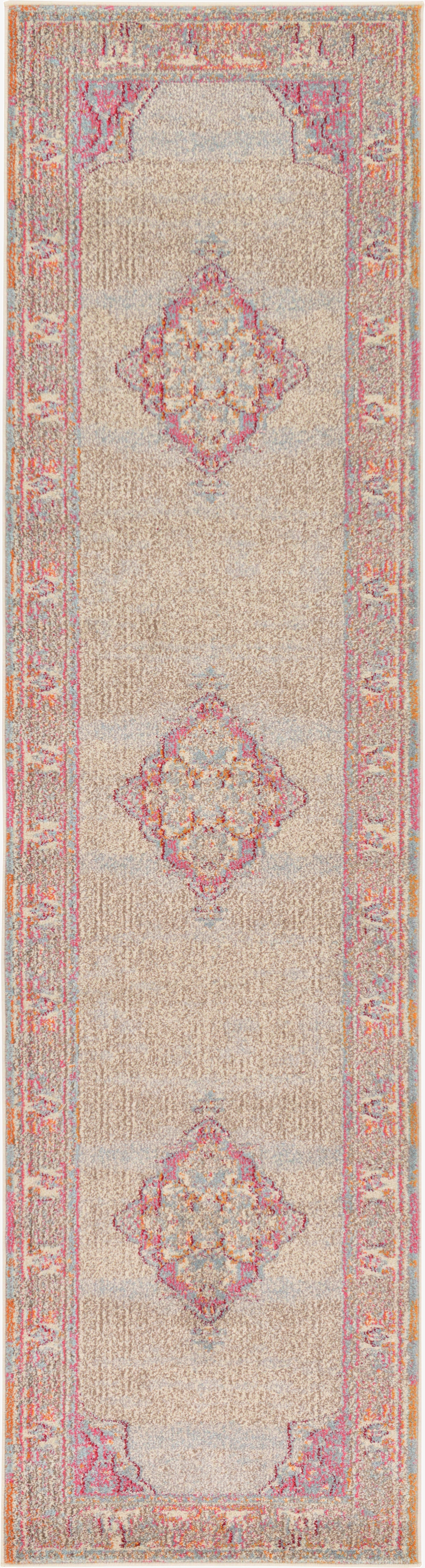 2' 7 x 10' Washable Fleur Runner Rug