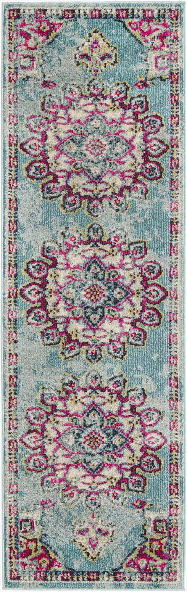 2' 2 x 6' 9 Washable Fleur Runner Rug