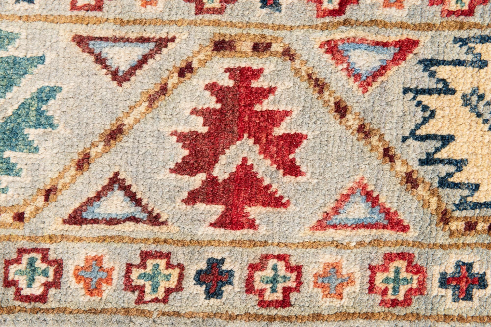 2' 8 x 10' Hand Knotted Kazak Runner Rug