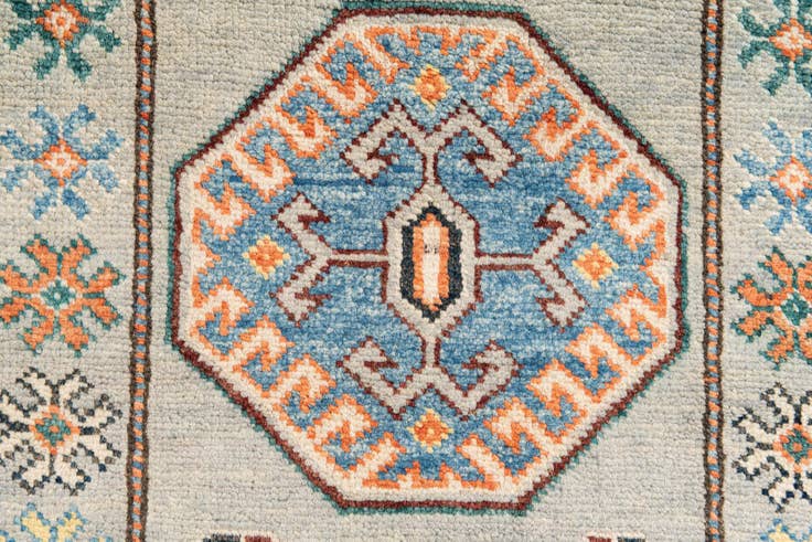 Detail image of 2' 9 x 10' Hand Knotted Kazak Runner Rug