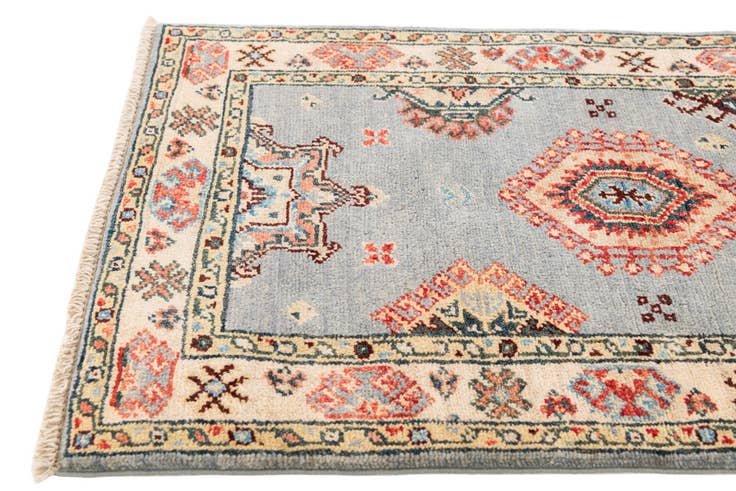 Detail image of 2' x 5' 8 Hand Knotted Kazak Runner Rug