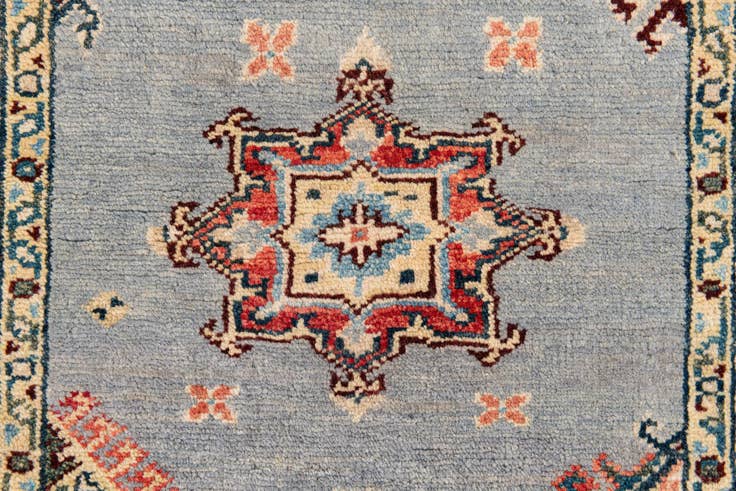 Detail image of 2' x 5' 8 Hand Knotted Kazak Runner Rug