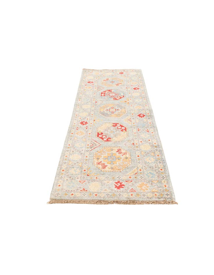 Detail image of 2' x 4' 10  Hand Knotted Kazak Runner Rug