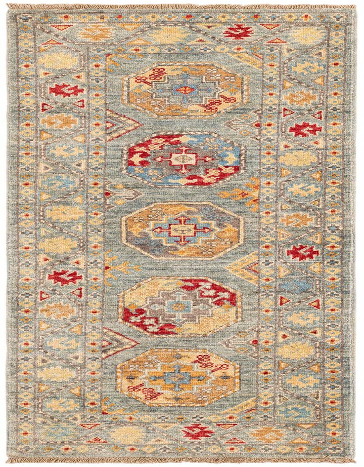 Detail image of 2' x 4' 10 Hand Knotted Kazak Runner Rug
